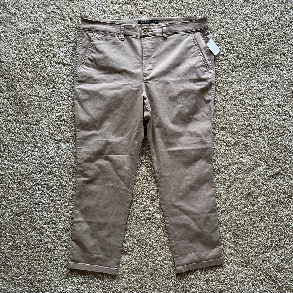 Lauren Ralph Lauren Tan Stretch Chino Pants Women’s 16 NWT